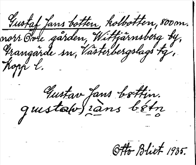 Bild på arkivkortet för arkivposten Gustaf Jans botten