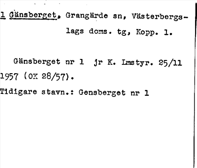 Bild på arkivkortet för arkivposten Gänsberget