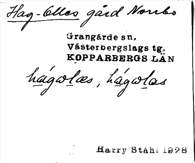 Bild på arkivkortet för arkivposten Hag-Olles