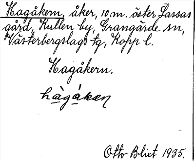 Bild på arkivkortet för arkivposten Hagåkern