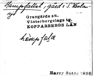 Bild på arkivkortet för arkivposten Hampfallet