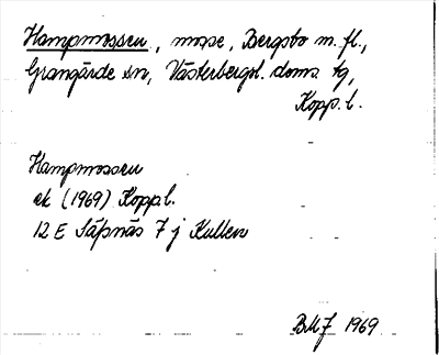 Bild på arkivkortet för arkivposten Hampmossen