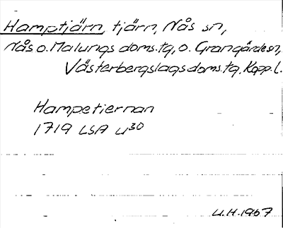 Bild på arkivkortet för arkivposten Hamptjärn