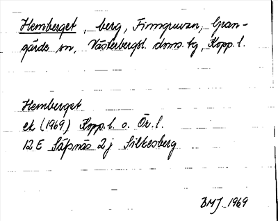 Bild på arkivkortet för arkivposten Hemberget