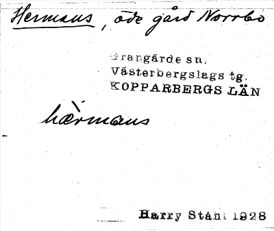 Bild på arkivkortet för arkivposten Hermans