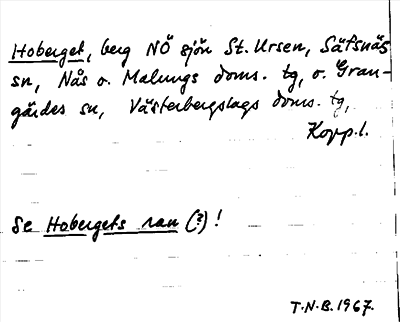 Bild på arkivkortet för arkivposten Hoberget se Hobergs rau (?)