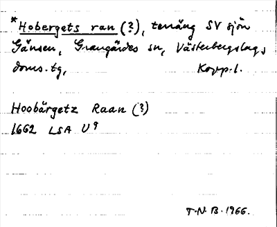 Bild på arkivkortet för arkivposten *Hobergets ran (?)