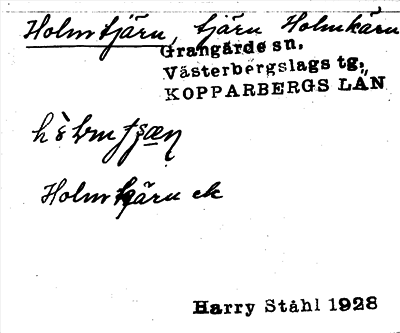 Bild på arkivkortet för arkivposten Holmtjärn