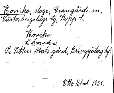 Bild på arkivkortet för arkivposten Honiko, se Petters Matts gård