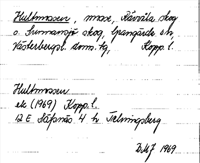 Bild på arkivkortet för arkivposten Hultmossen