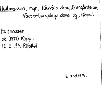 Bild på arkivkortet för arkivposten Hultmossen