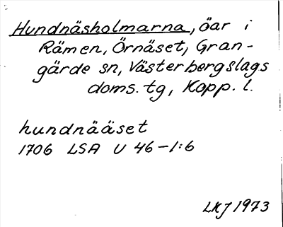 Bild på arkivkortet för arkivposten Hundnäsholmarna