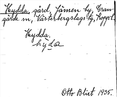 Bild på arkivkortet för arkivposten Hydda