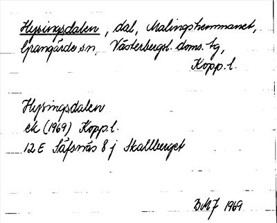 Bild på arkivkortet för arkivposten Hysingsdalen