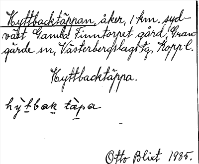 Bild på arkivkortet för arkivposten Hyttbacktäppan
