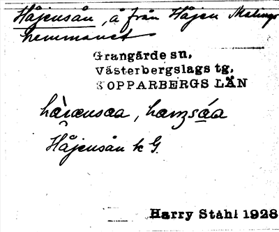 Bild på arkivkortet för arkivposten Håjensån