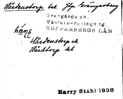 Bild på arkivkortet för arkivposten Hårdenstorp