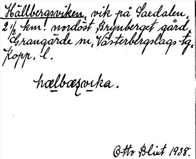 Bild på arkivkortet för arkivposten Hällbergsviken