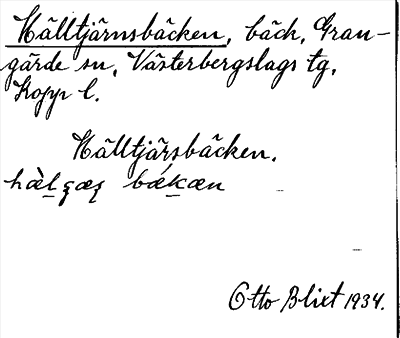 Bild på arkivkortet för arkivposten Hälltjärnsbäcken