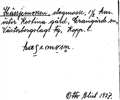 Bild på arkivkortet för arkivposten Hässjemossen