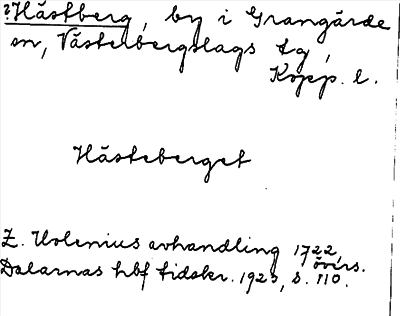 Bild på arkivkortet för arkivposten ?Hästberg