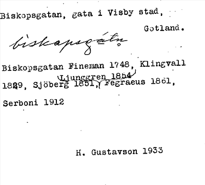 Bild på arkivkortet för arkivposten Biskopsgatan