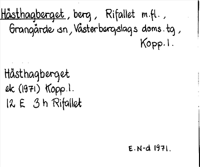Bild på arkivkortet för arkivposten Hästhagberget