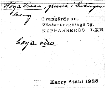 Bild på arkivkortet för arkivposten Höga Visan