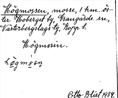 Bild på arkivkortet för arkivposten Högmossen