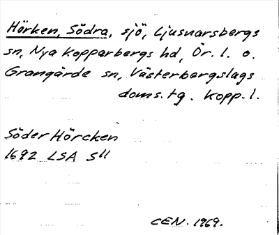 Bild på arkivkortet för arkivposten Hörken, Södra