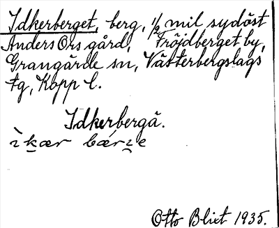 Bild på arkivkortet för arkivposten Idkerberget