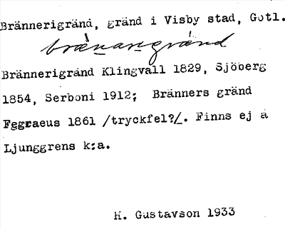 Bild på arkivkortet för arkivposten Brännerigränd