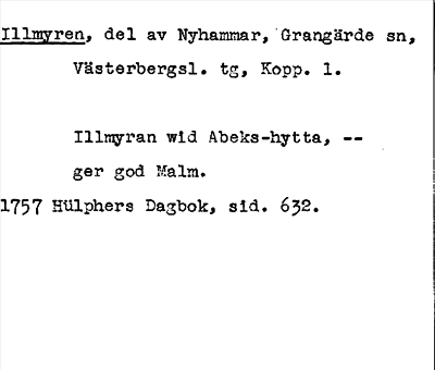 Bild på arkivkortet för arkivposten Illmyren
