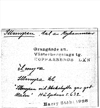 Bild på arkivkortet för arkivposten Illmyren