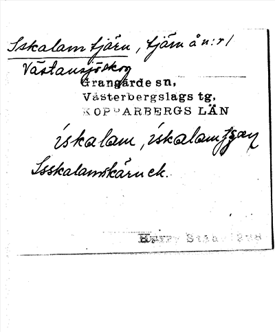 Bild på arkivkortet för arkivposten Iskalam tjärn