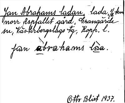 Bild på arkivkortet för arkivposten Jan Abrahams ladan