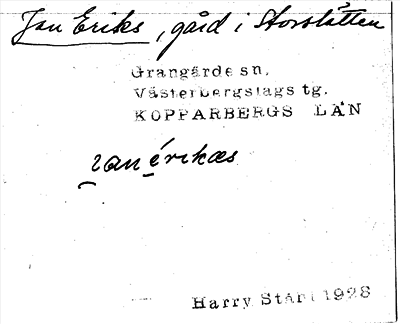 Bild på arkivkortet för arkivposten Jan Eriks