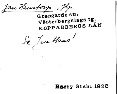 Bild på arkivkortet för arkivposten Jan Hanstorp