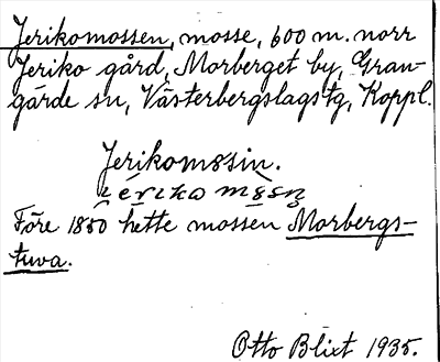 Bild på arkivkortet för arkivposten Jerikomossen