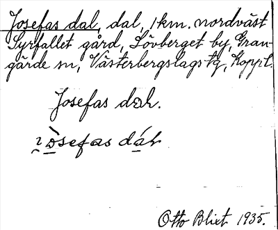 Bild på arkivkortet för arkivposten Josefas dal