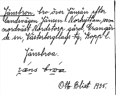 Bild på arkivkortet för arkivposten Jänsbron