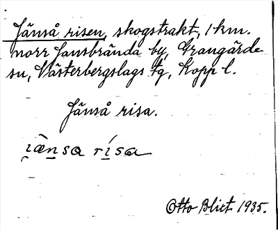 Bild på arkivkortet för arkivposten Jänså risen