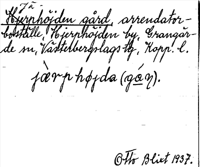 Bild på arkivkortet för arkivposten Järphöjden gård