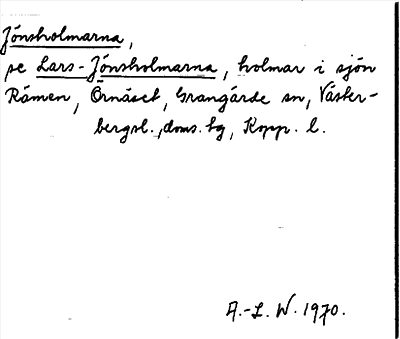 Bild på arkivkortet för arkivposten Jönsholmarna, se Lars-Jönsholmarna