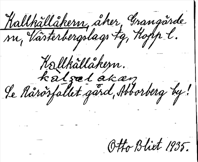 Bild på arkivkortet för arkivposten Kallkällåkern, se Rårösfallet
