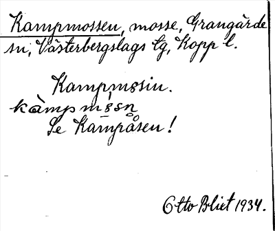 Bild på arkivkortet för arkivposten Kampmossen, se Kampåsen