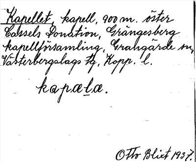 Bild på arkivkortet för arkivposten Kapellet