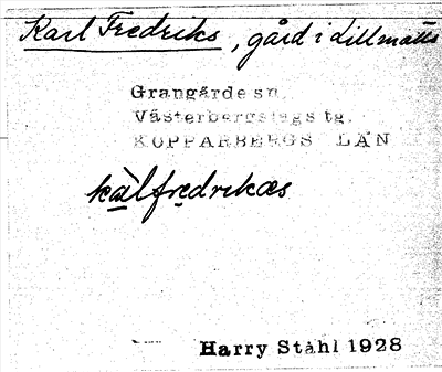 Bild på arkivkortet för arkivposten Karl Fredriks