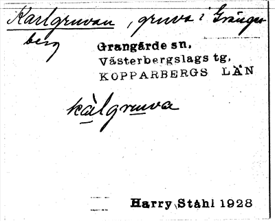 Bild på arkivkortet för arkivposten Karlgruvan