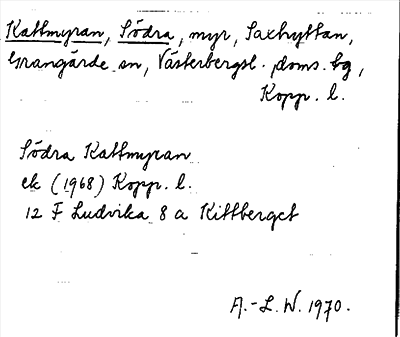 Bild på arkivkortet för arkivposten Kattmyran, Södra